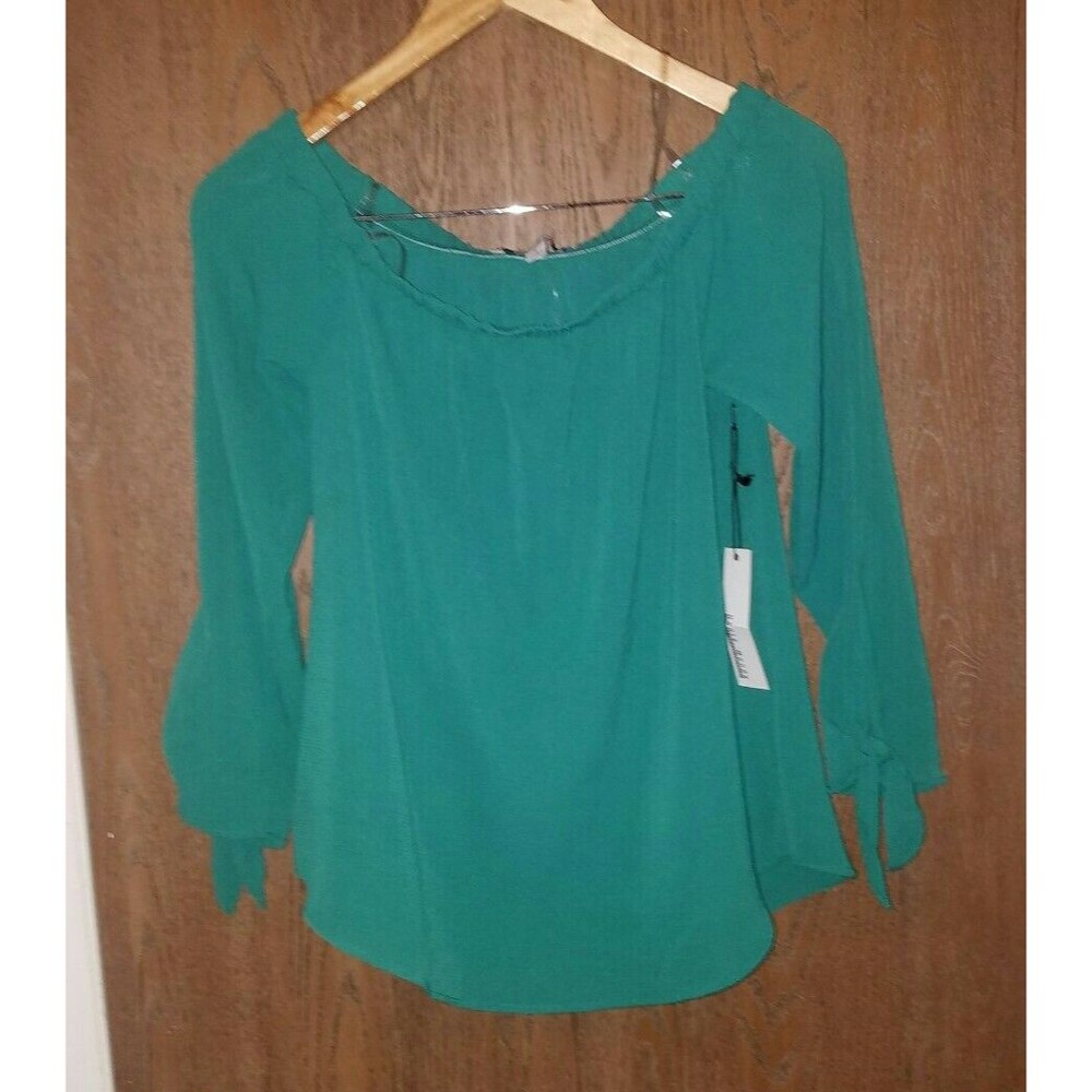 Haute Monde Green Woven Top Size Small